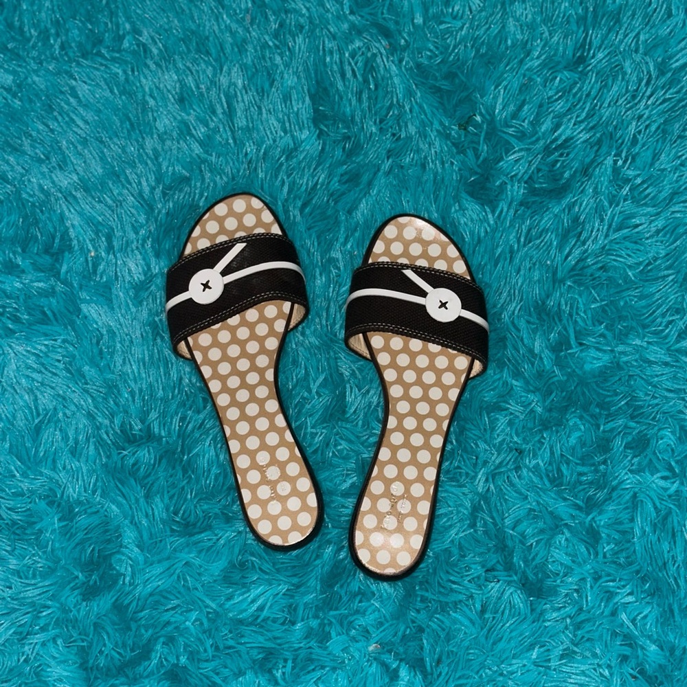 Black and White Polka Dot Women's Slides